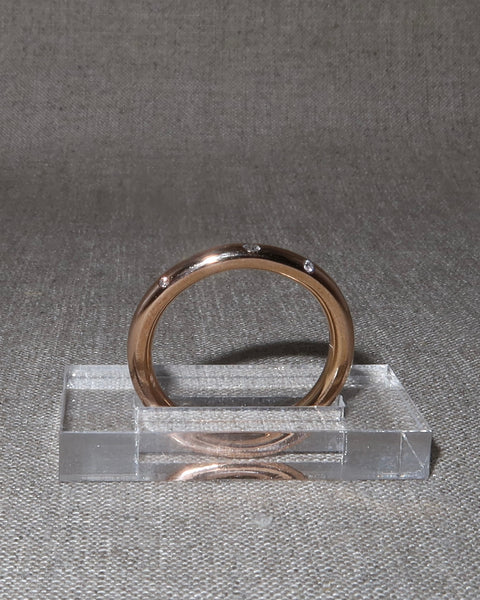 18k rose gold and 5 lab-grown diamonds ring