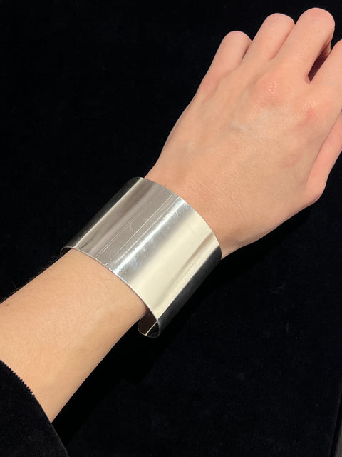 modernist silver bangle