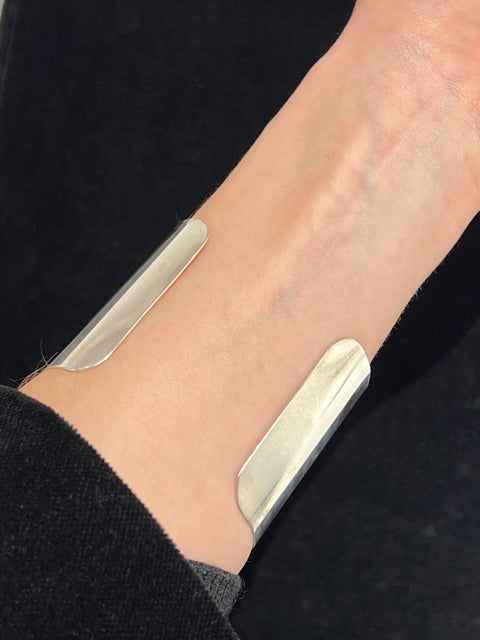 modernist silver bangle