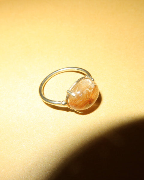 rutilated quartz 14karat gold ring