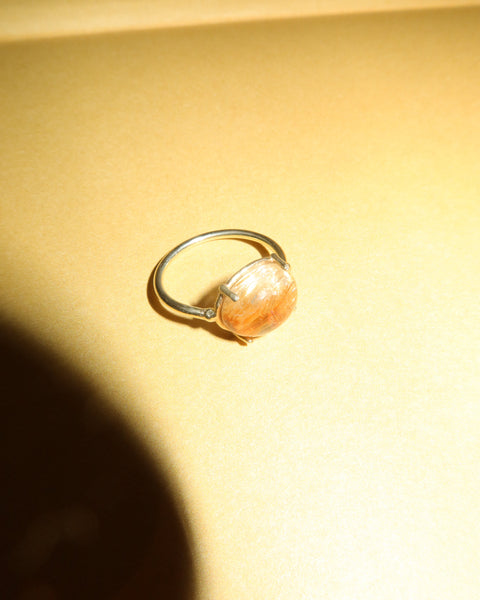 rutilated quartz 14karat gold ring