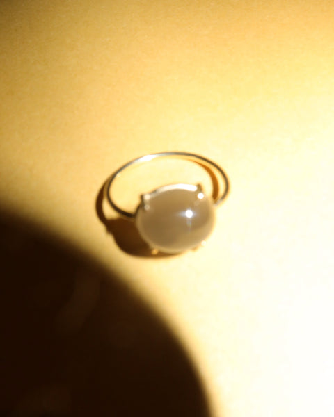 14k gold grey moonstone ring