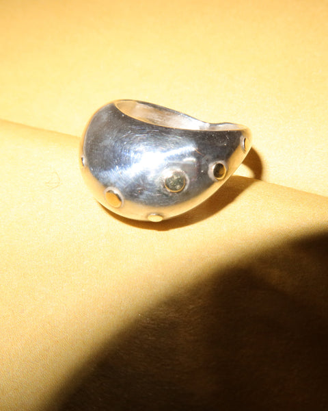 silver and 14k gold gertrude ring