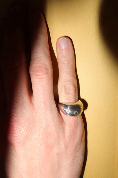 silver and 14k gold gertrude ring